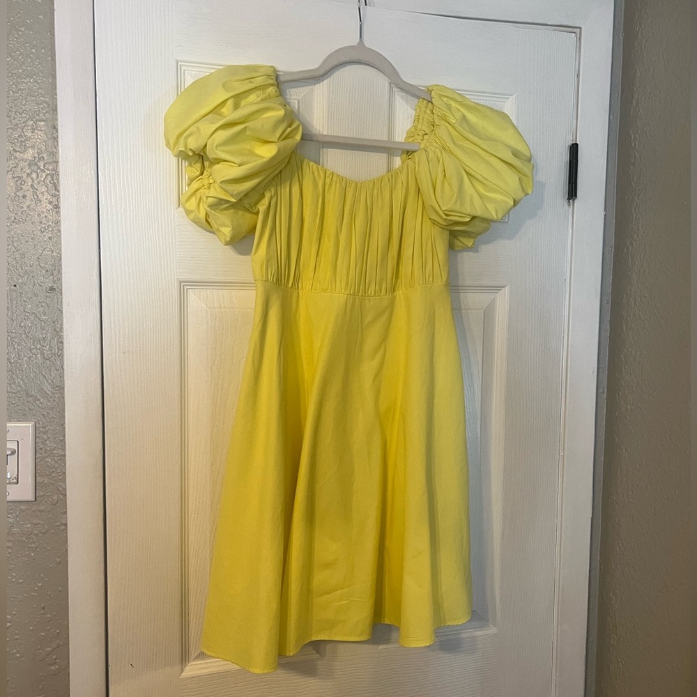 Abercrombie & Fitch Ruched Puff Sleeve Mini Dress - M